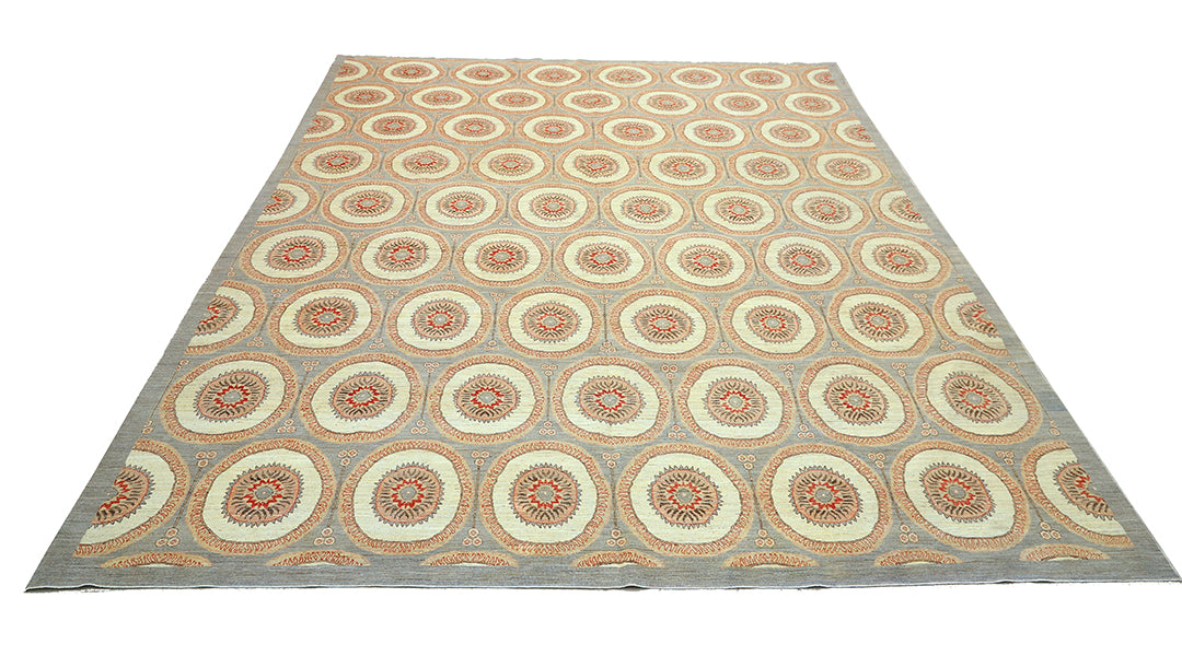 10'x13' Wool Rug | European Design | Ariana Transitional Handmade Area Rug