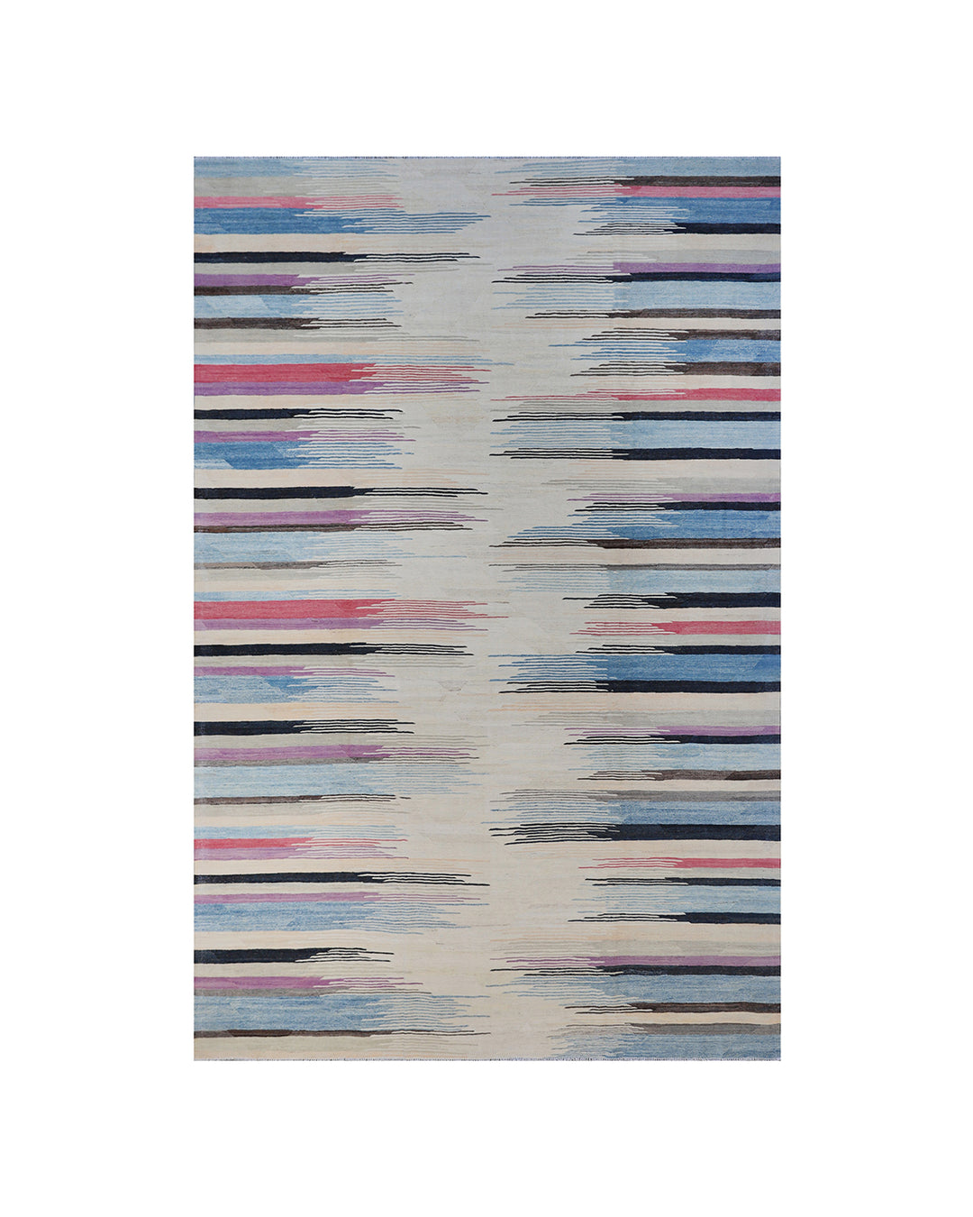 10x13 Modern Multi-Color Striped Ariana Kilim Rug - Hand-woven Flatweave