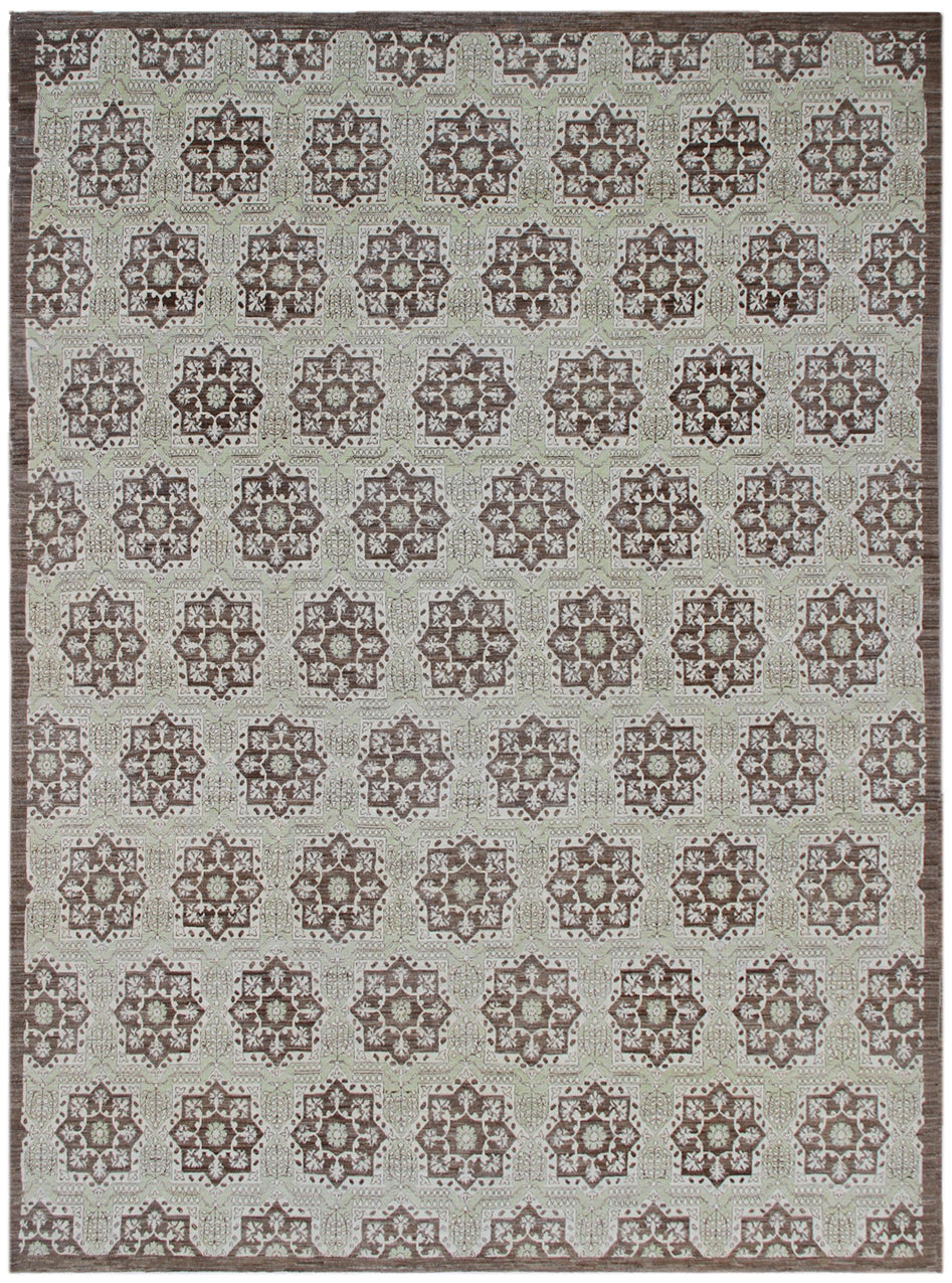 10'x13' Wool Earthtone Rug |Ariana European Design Rug