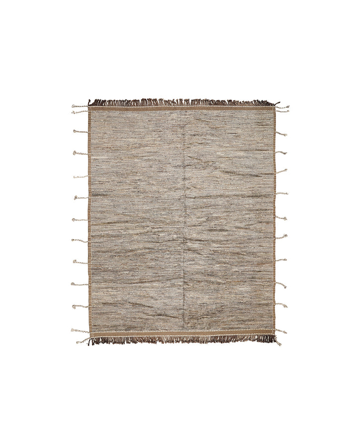 10'x14' Afghan Hand-Knotted Moroccan Shag Rug | Undyed Wool Rug