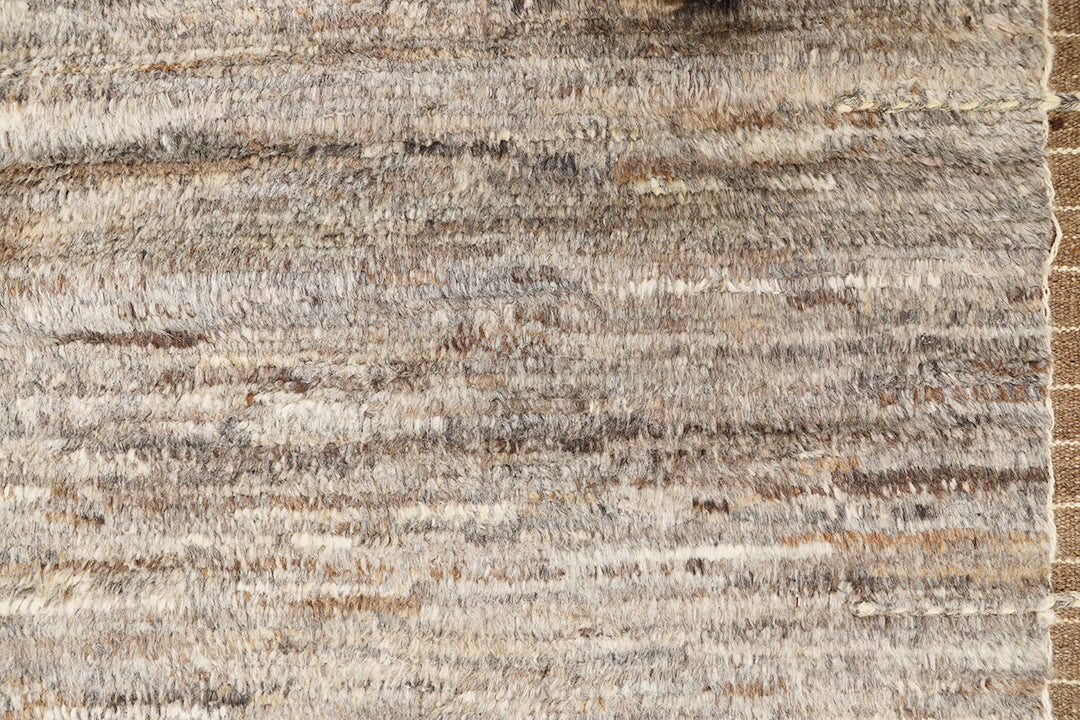 10'x14' Afghan Hand-Knotted Moroccan Shag Rug | Undyed Wool Rug