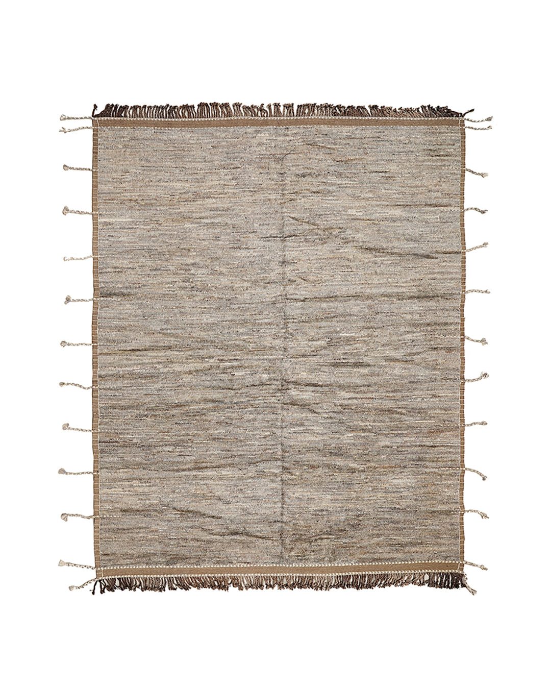10'x14' Afghan Hand-Knotted Moroccan Shag Rug | Undyed Wool Rug
