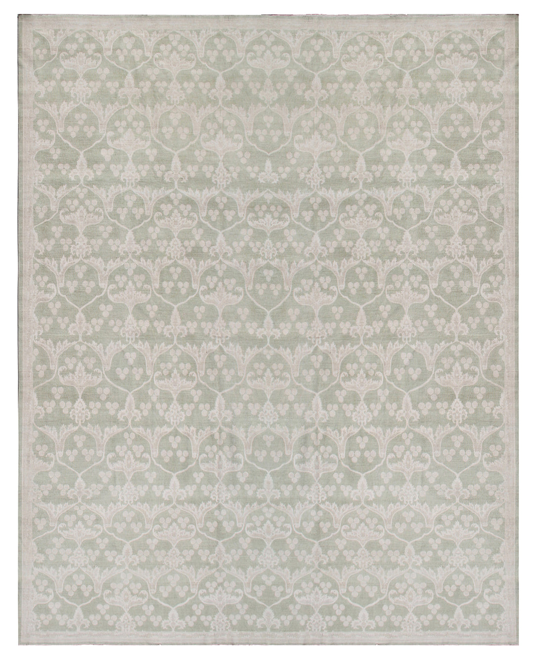 10x14 Ariana Luxury Green and Silk Ottoman Design Rug
