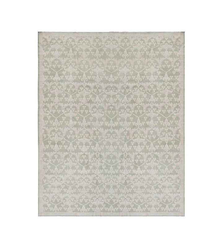 10x14 Ariana Luxury Green and Silk Ottoman Design Rug
