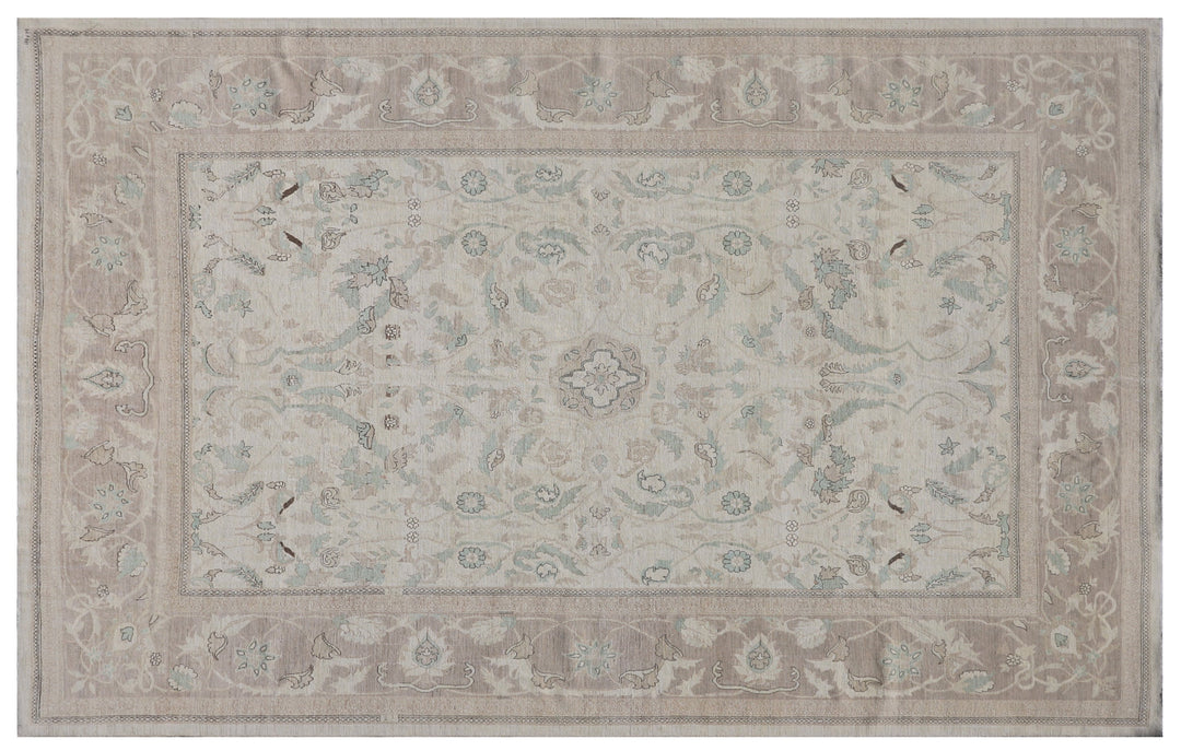 Unique 10x14 Ariana Polonaise luxury silk and wool rug in green, blue, pink, and ivory from a trusted dealer with over 45 years of experience.
