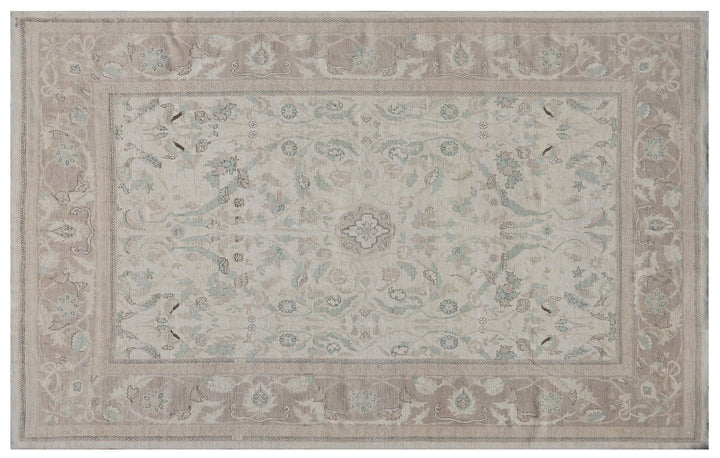Unique 10x14 Ariana Polonaise luxury silk and wool rug in green, blue, pink, and ivory from a trusted dealer with over 45 years of experience.