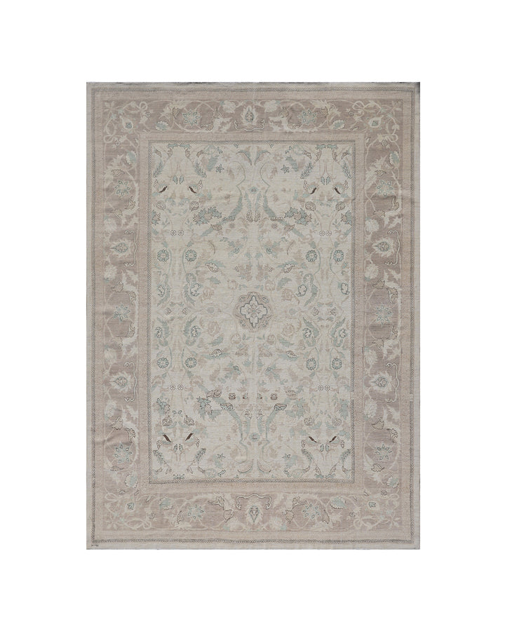 Unique 10x14 Ariana Polonaise luxury silk and wool rug in green, blue, pink, and ivory from a trusted dealer with over 45 years of experience.