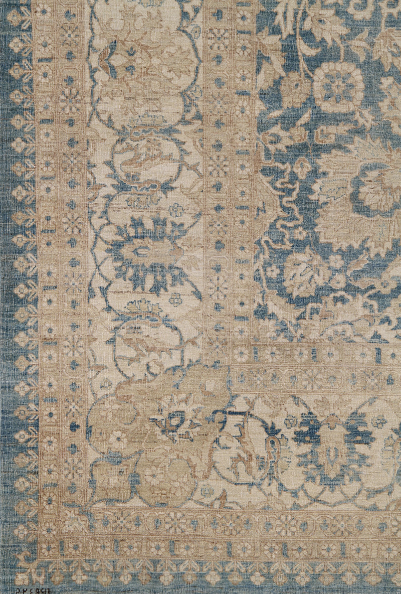 10x14 Ariana Traditional Agra Blue Cream and Beige Rug
