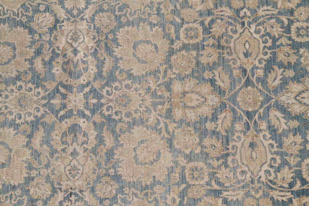 10x14 Ariana Traditional Agra Blue Cream and Beige Rug