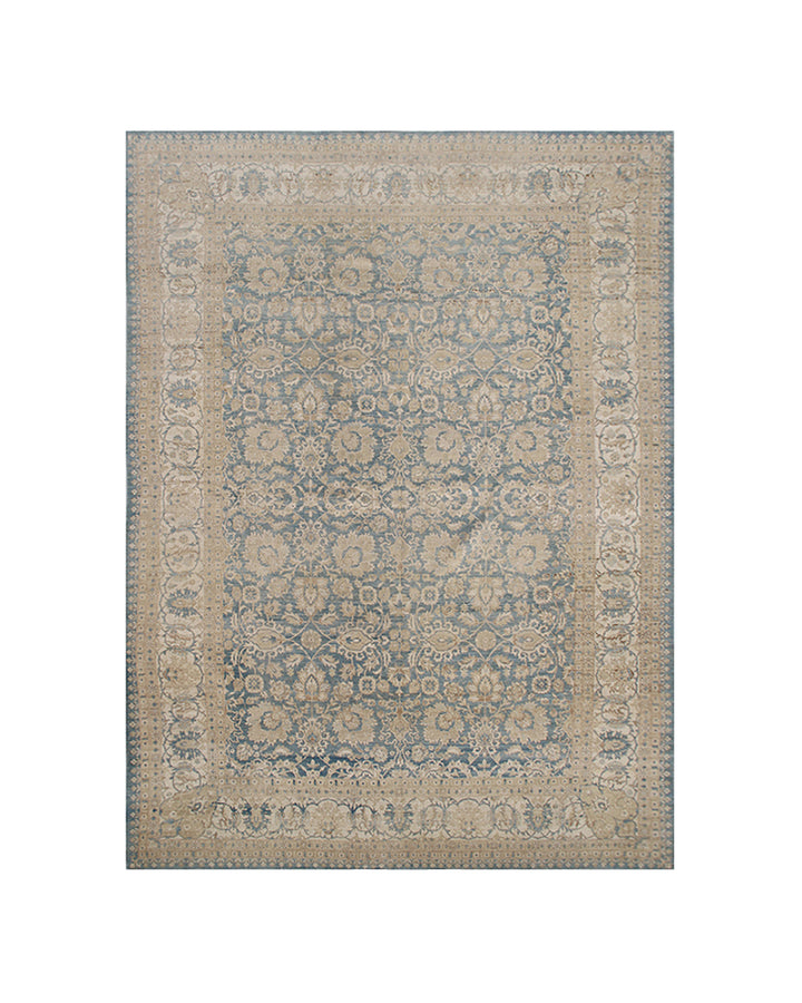10x14 Ariana Traditional Agra Blue Cream and Beige Rug