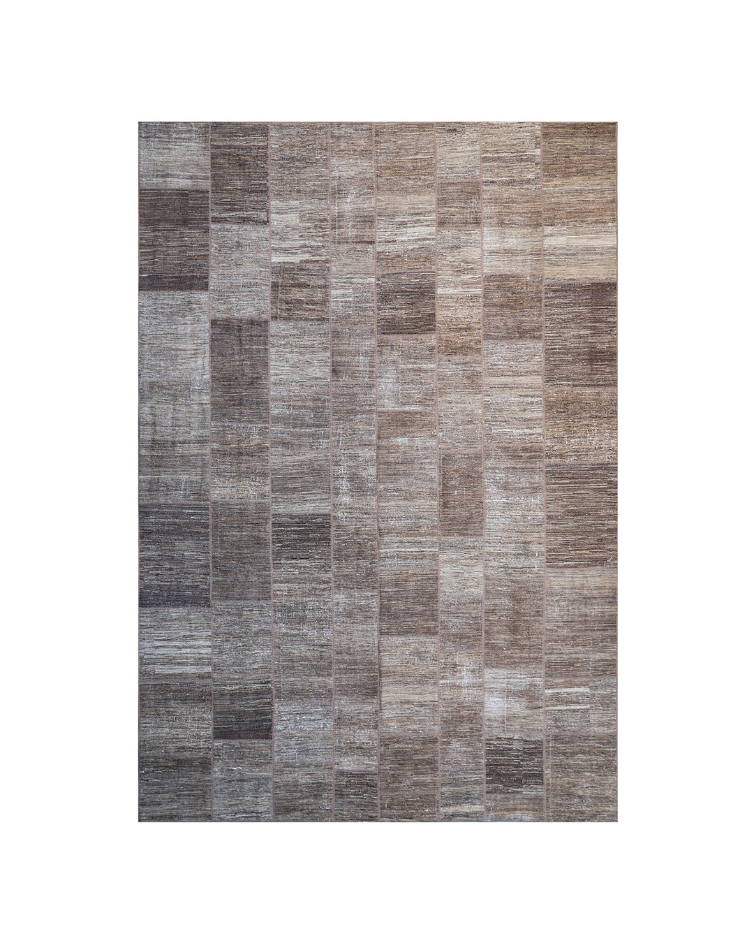 10'x14' Brown Ariana Patchwork Overdyed Decorative Rug | Hand-Knotted Wool Area Rug