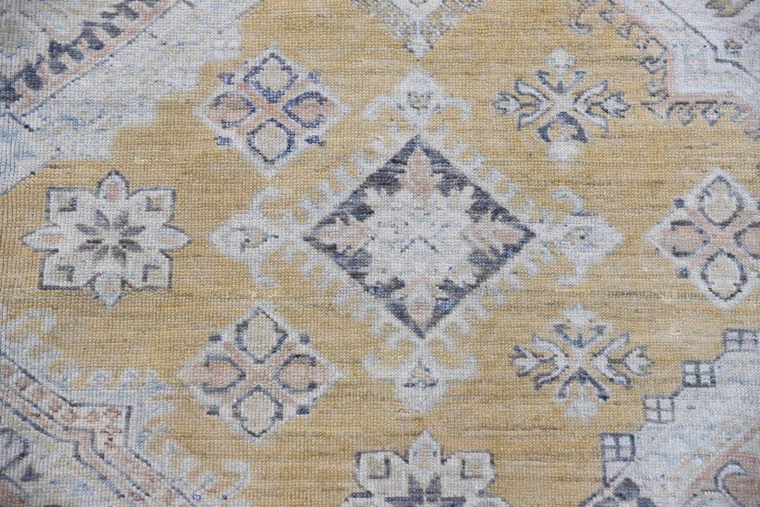 Ariana Hazara Geometric Tribal Hand-Knotted Wool Rug 14'1" x 10'5"