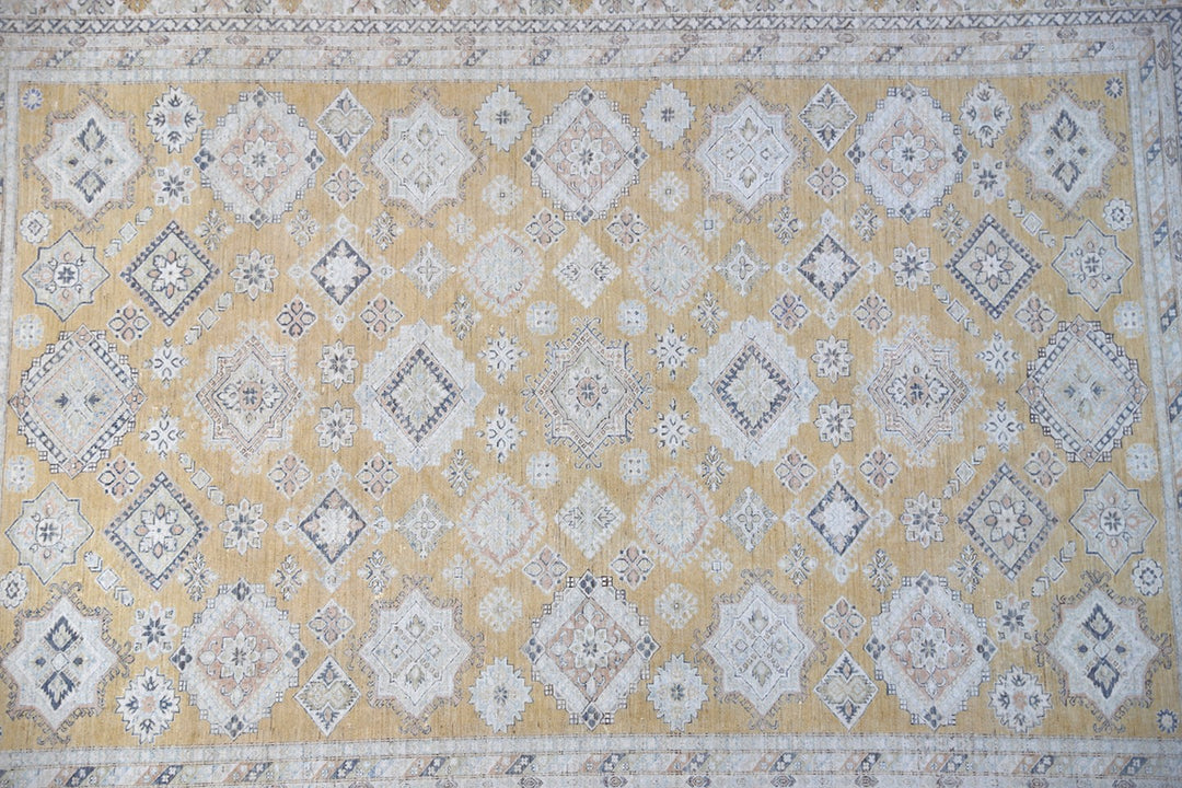 Ariana Hazara Geometric Tribal Hand-Knotted Wool Rug 14'1" x 10'5"