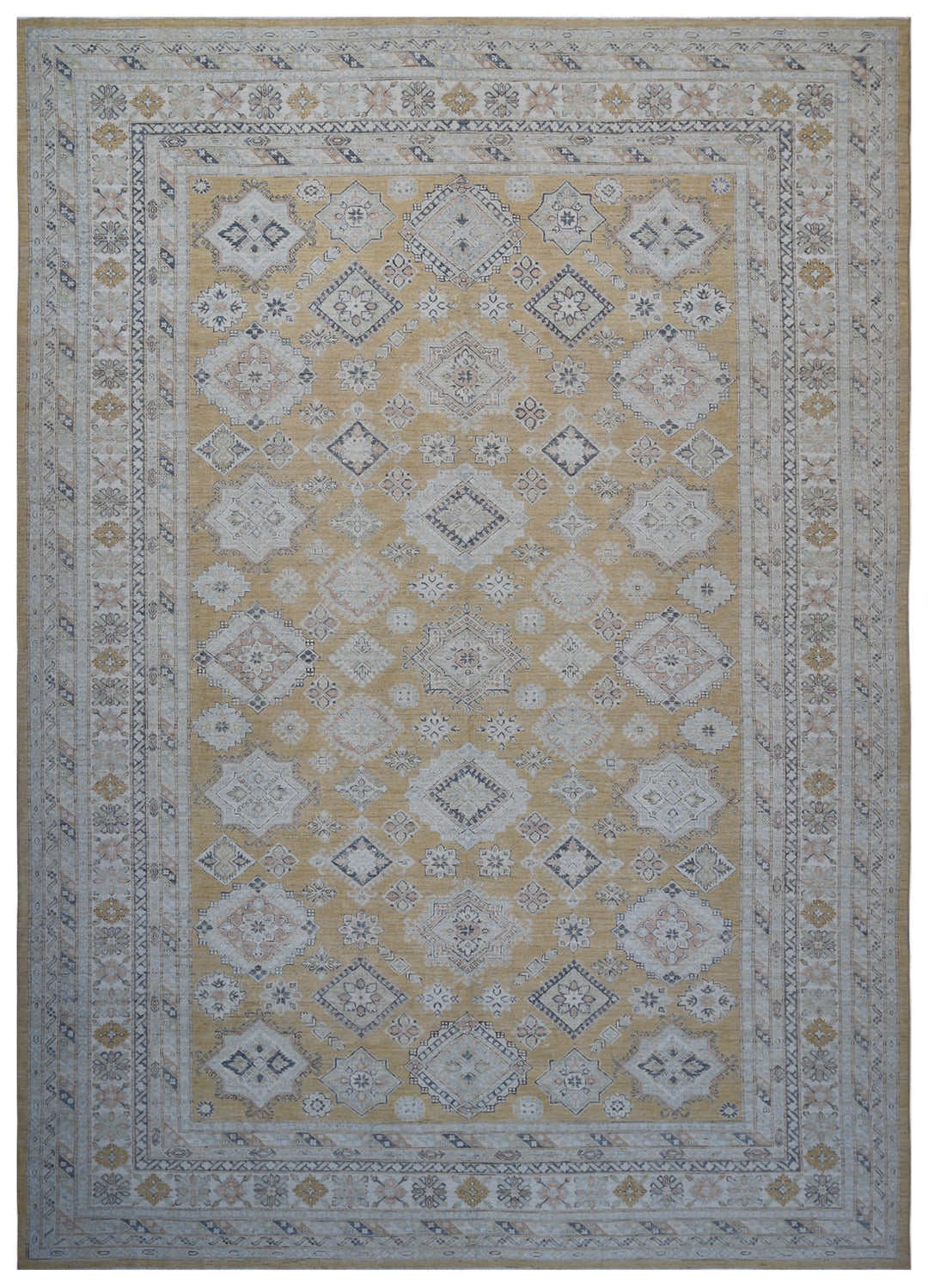 Geometric Rug | Yellow & Blue | Ariana Hazara Rug