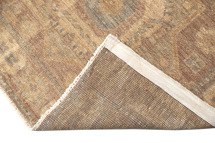 10x14 luxury hand-knotted golden Oushak style rug with geometric motifs by Ariana Rugs West Hollywood