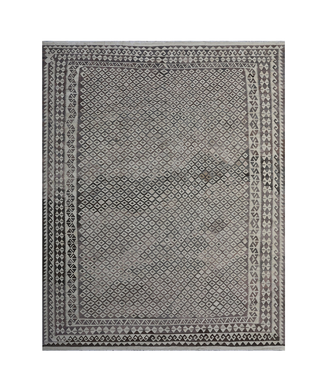10'x14' Handwoven Afghan Kilim | Geometric Maimana Kilim