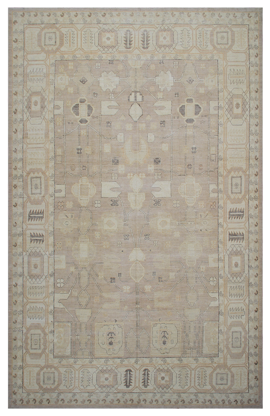 10'x14' Move Pink, Grey, Brown & Ivory Bakhshayesh Design Rug