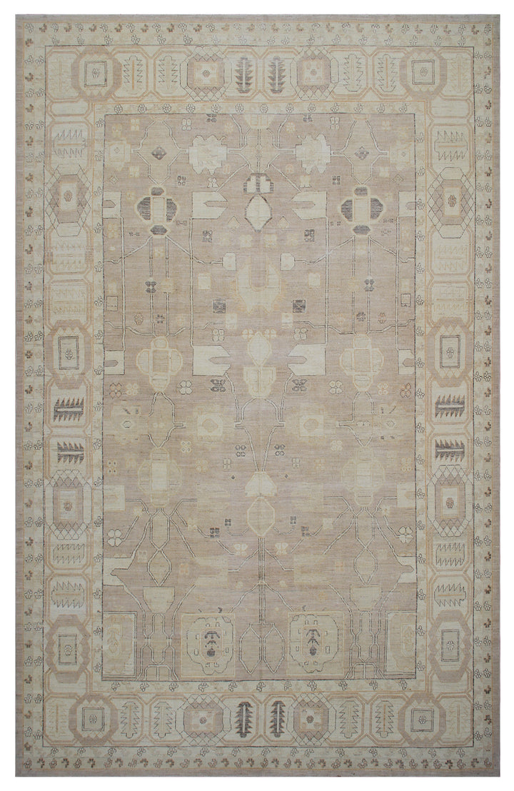 10'x14' Move Pink, Grey, Brown & Ivory Bakhshayesh Design Rug