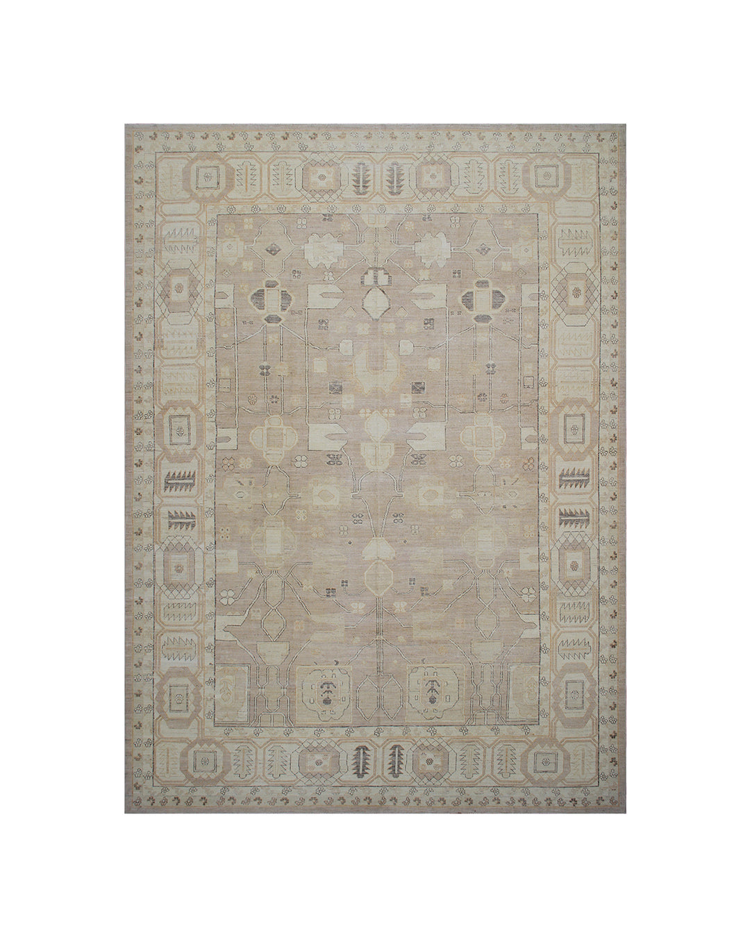 10'x14' Move Pink, Grey, Brown & Ivory Bakhshayesh Design Rug