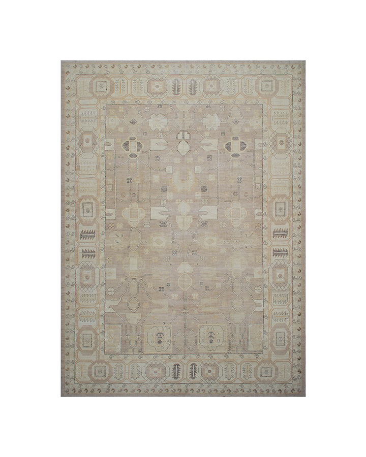10'x14' Move Pink, Grey, Brown & Ivory Bakhshayesh Design Rug
