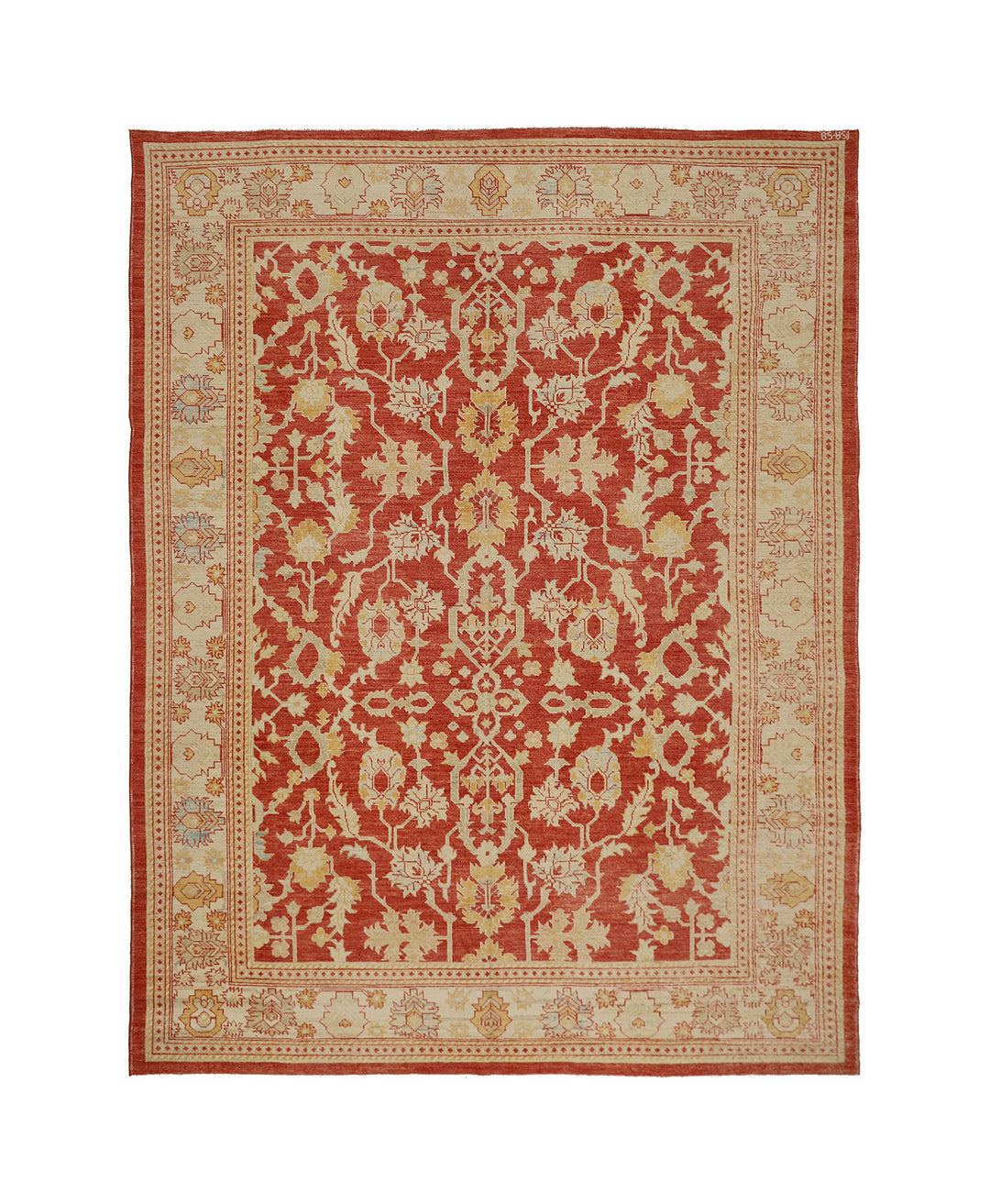 10'x14' New Hand-Knotted Afghan Oushak Rug - Organic Wool Floral