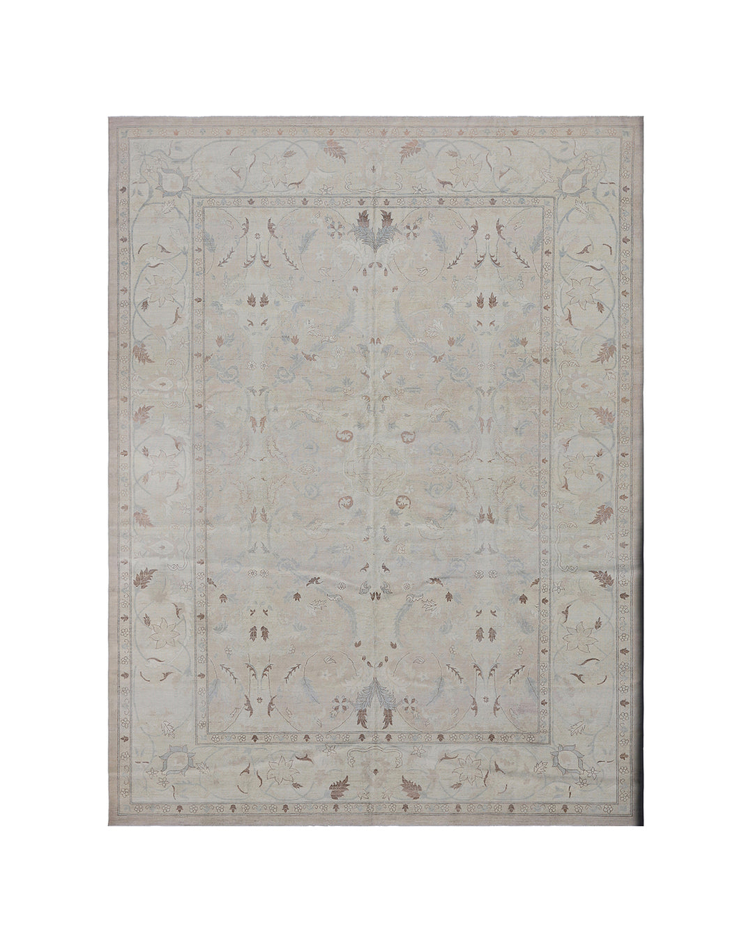 10'x14' hand-knotted silk and wool Polonaise design Ariana luxury rug woven in Afghanistan