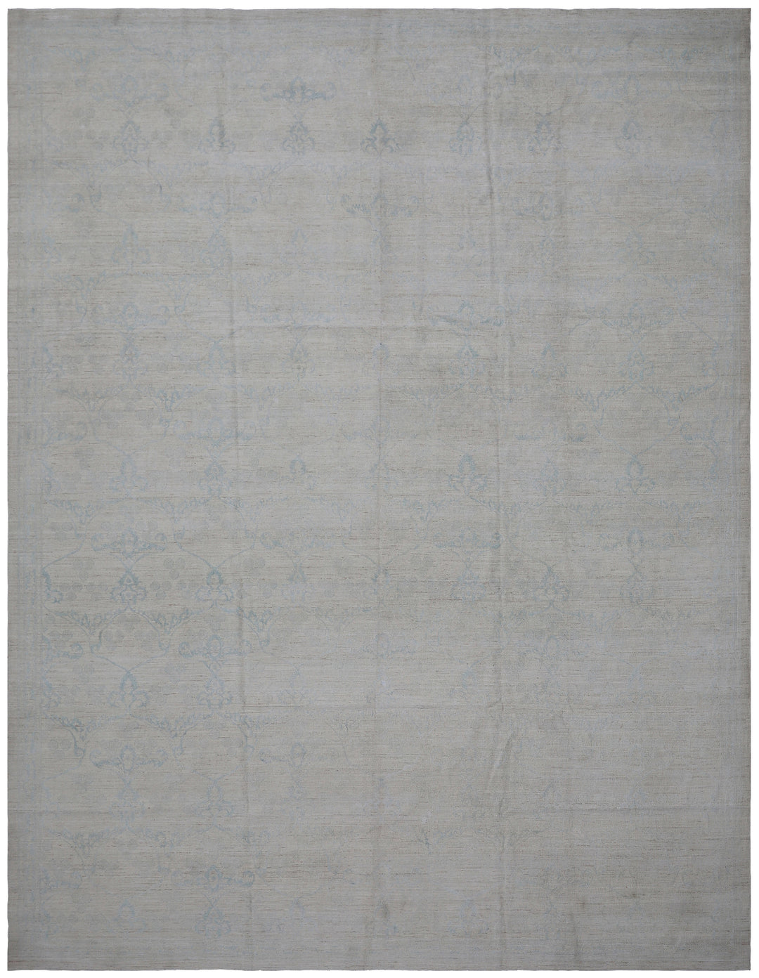 10'x14' Soft Color Area Rug | Blue & Ivory Wool & Silk Rug