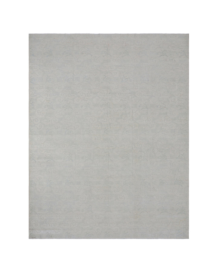 10'x14' Soft White Afghan Hand-Knotted Rug | Asian Design | Vintage Collection