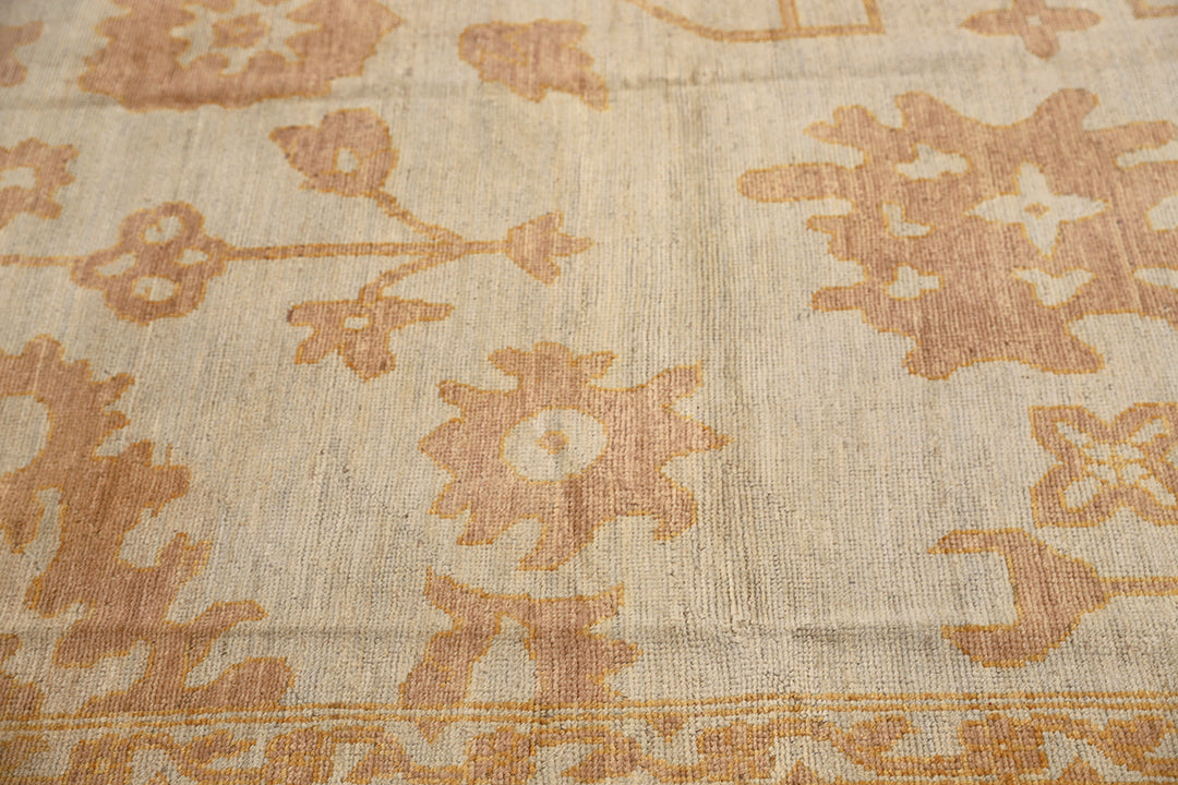 10x14 luxury hand-knotted soft yellow gold Oushak style rug by Ariana Rugs West Hollywood