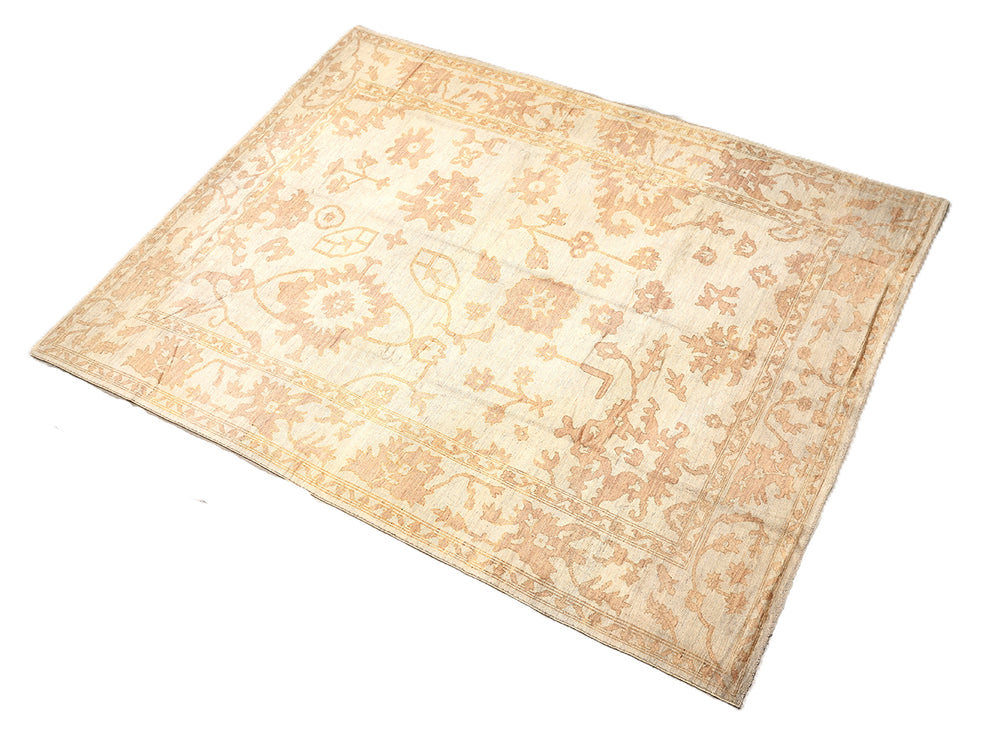 10x14 luxury hand-knotted soft yellow gold Oushak style rug by Ariana Rugs West Hollywood