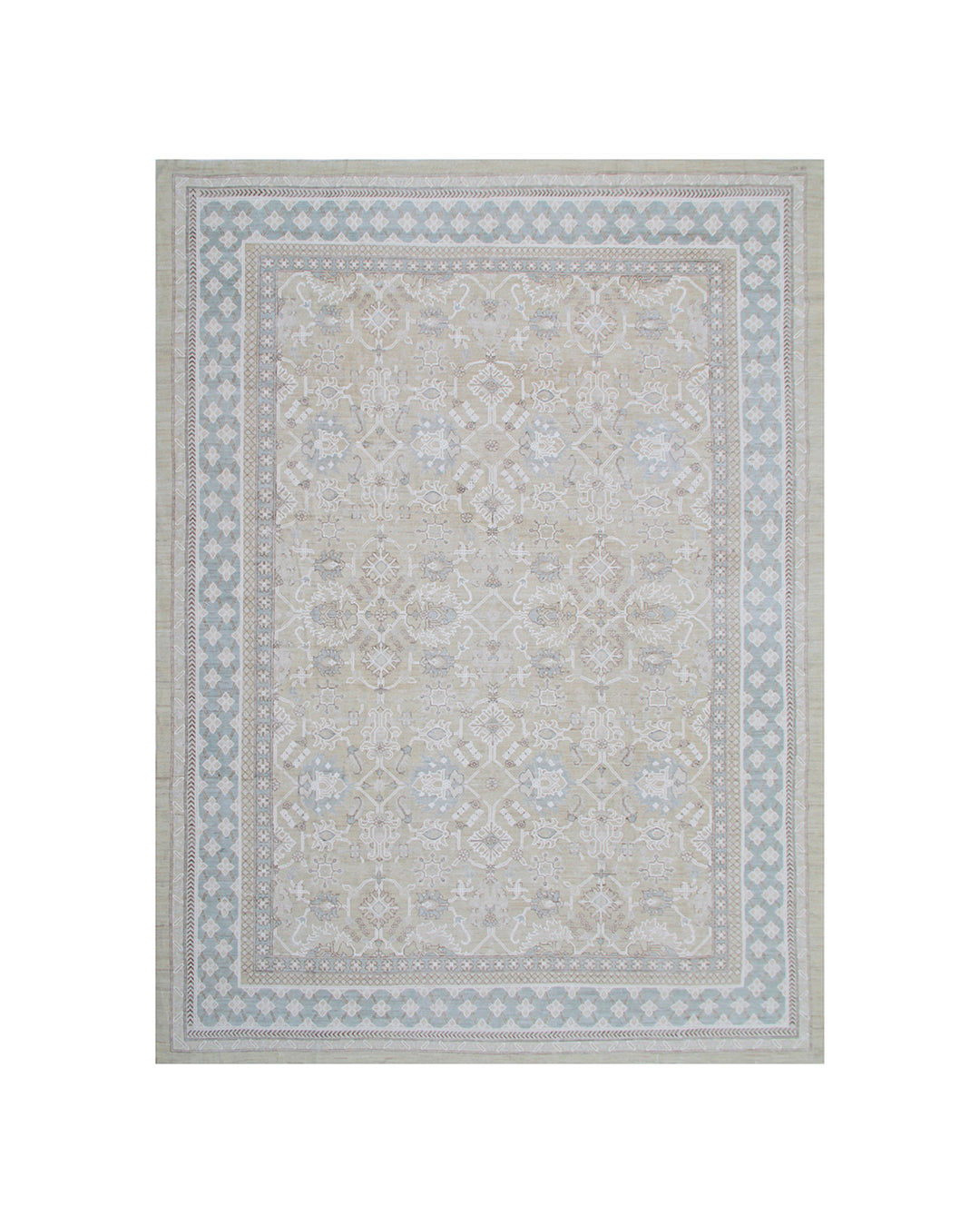 10'x14' Sultanabad Rug – Organic Wool, Persian Design with Turquoise & Soft Muted Tones