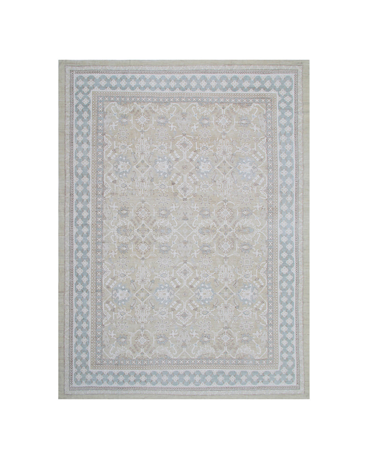 10'x14' Sultanabad Rug – Organic Wool, Persian Design with Turquoise & Soft Muted Tones