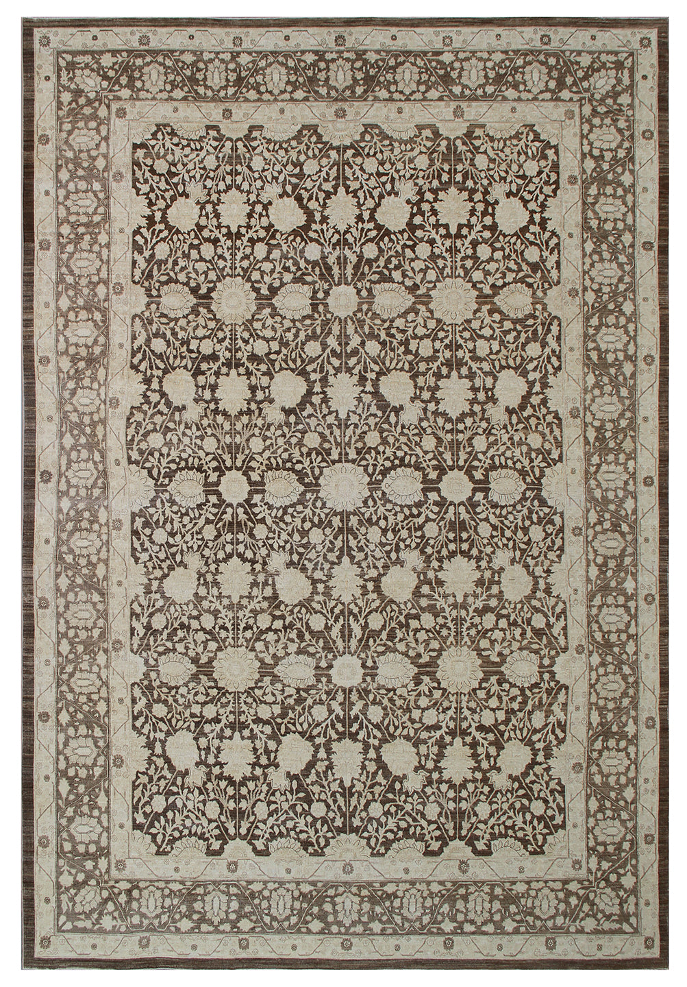 Fine Tabriz Wool &amp; Silk Rug – Hand-Knotted, Earthtone Persian Floral