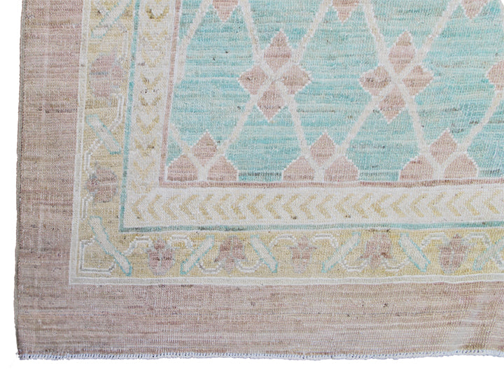 10'x14 Turquoise Move Ivory Sultanabad Design Ariana Transitional Rug