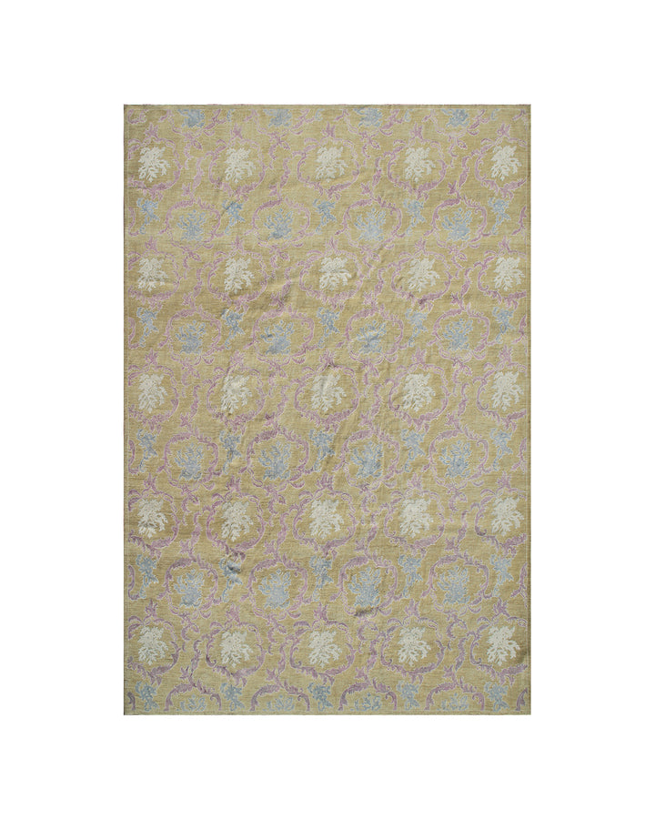 10'x14' Wool and Art Silk Ariana Transitional Floral Rug