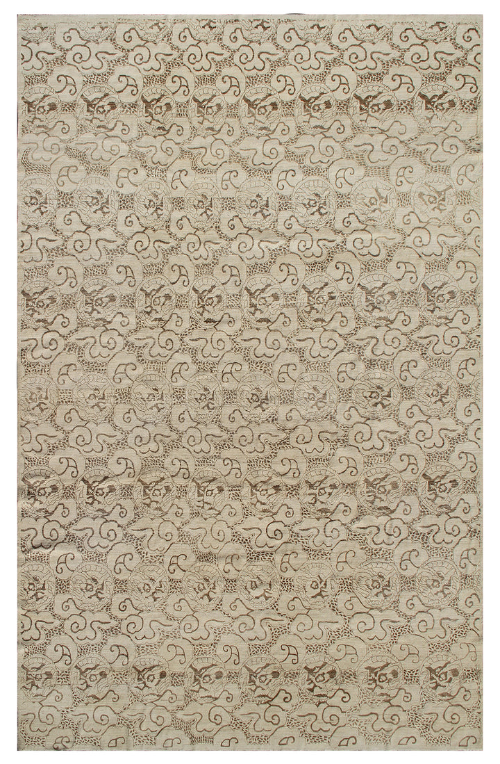 10'x14' Wool Area Rug | Earthtone | Asian Design Modern Rug