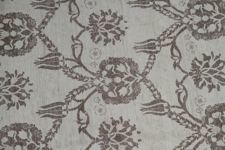 10'x14' Wool Rug | Earthtone | Floral Rug