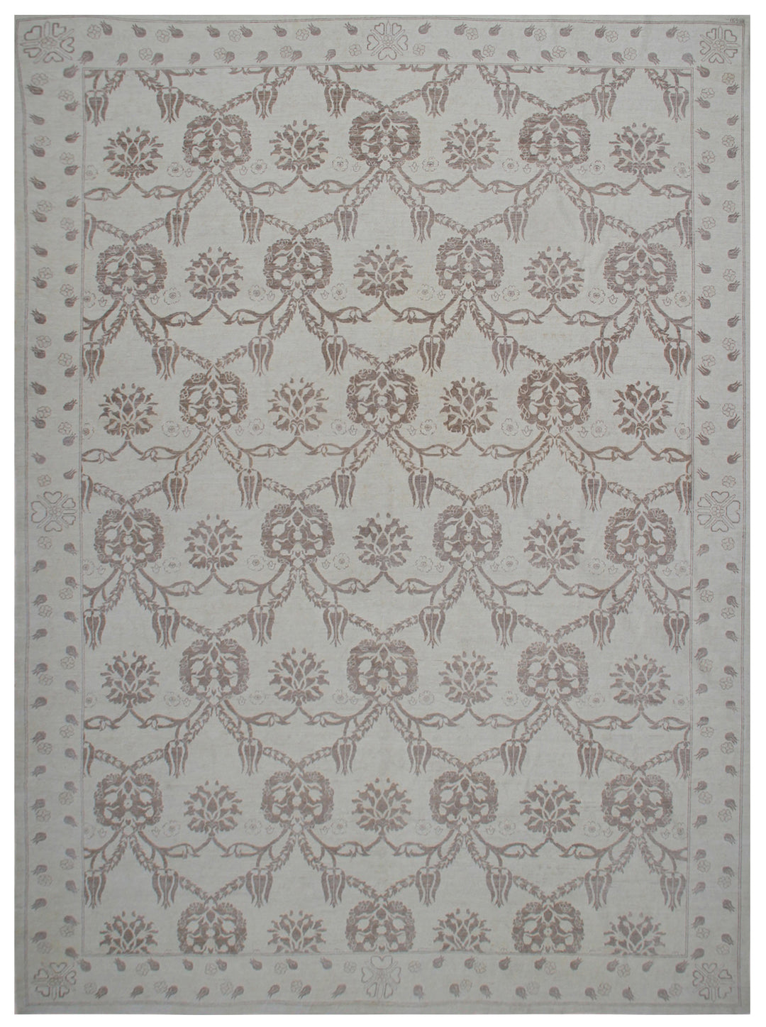 10'x14' Wool Rug | Earthtone | Floral Rug