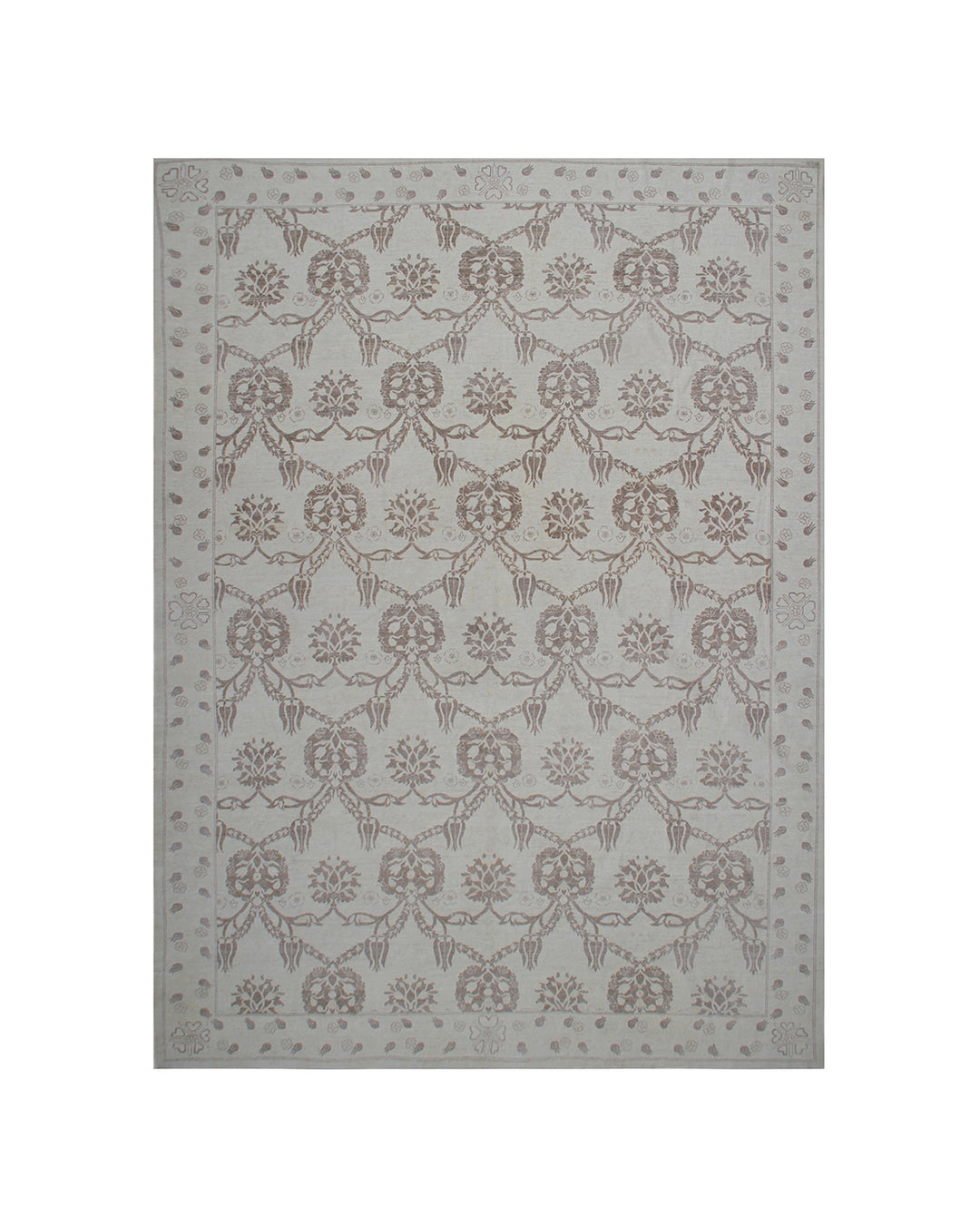 10'x14' Wool Rug | Earthtone | Floral Rug | Ottoman Design Rug