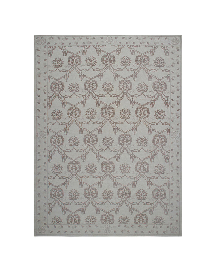 10'x14' Wool Rug | Earthtone | Floral Rug | Ottoman Design Rug