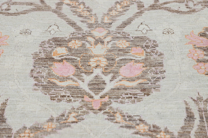 10'x20' Ariana Transitional Ottoman Rug – Grey, Terracotta & Ivory, Finely Hand-Knotted, Gallery Size