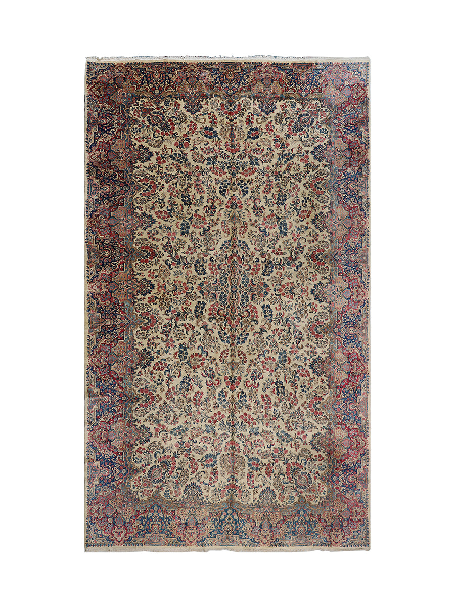 Decorative rug with intricate pattern on a white background