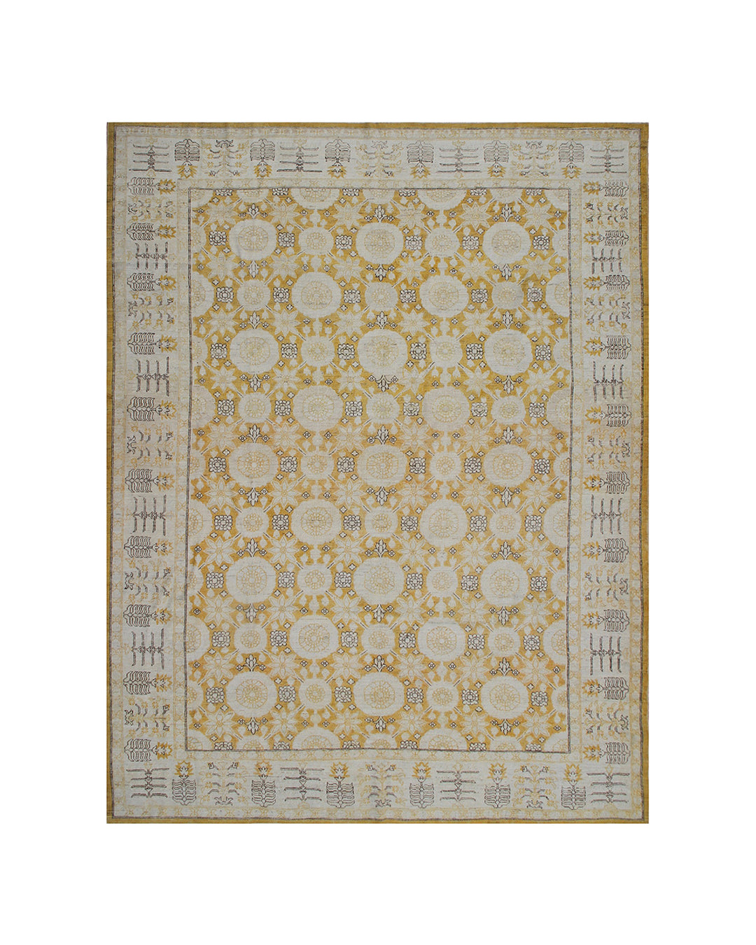 10'x8' Transitional Hand-Knotted Rug | Floral Tabriz Design Rug