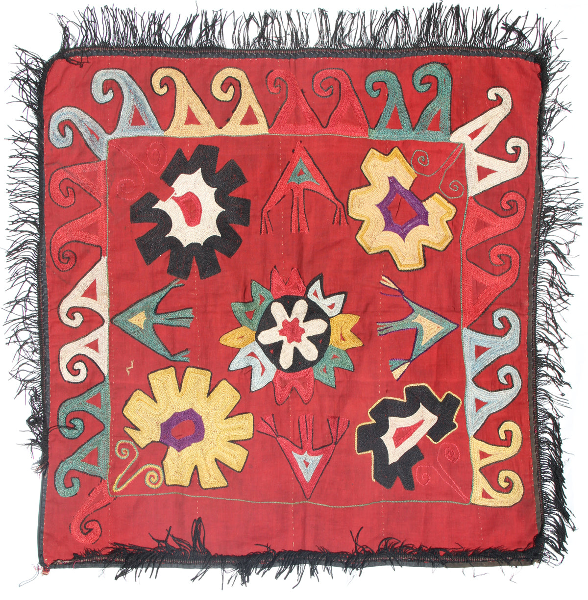 20"x20' Antique Uzback Susani Embroidered Textile