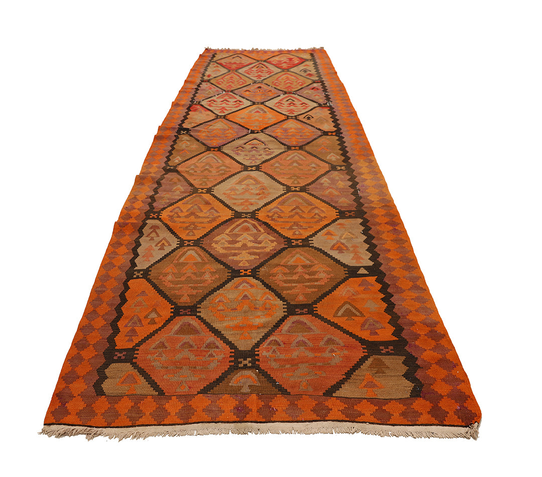 5'x16' Vintage Persian Kilim | Persian Tribal Kilim | Flatweave Rug