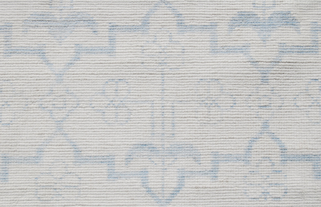 8'x8' Ariana Transitional Agra Design White Blue Rug
