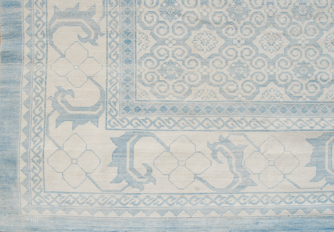 10'x14' Blue and White Cotton Ariana Samarkand Design Area Rug