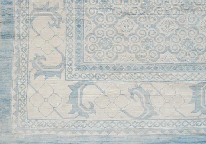 10'x14' Blue and White Cotton Ariana Samarkand Design Area Rug