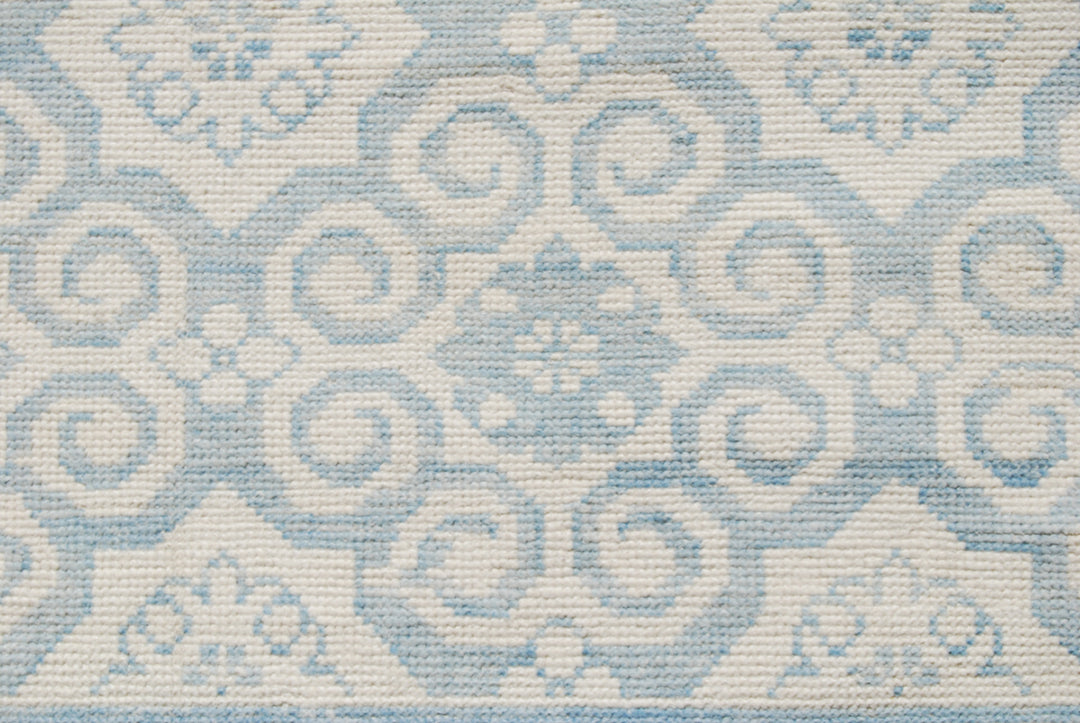 10'x14' Blue and White Cotton Ariana Samarkand Design Area Rug