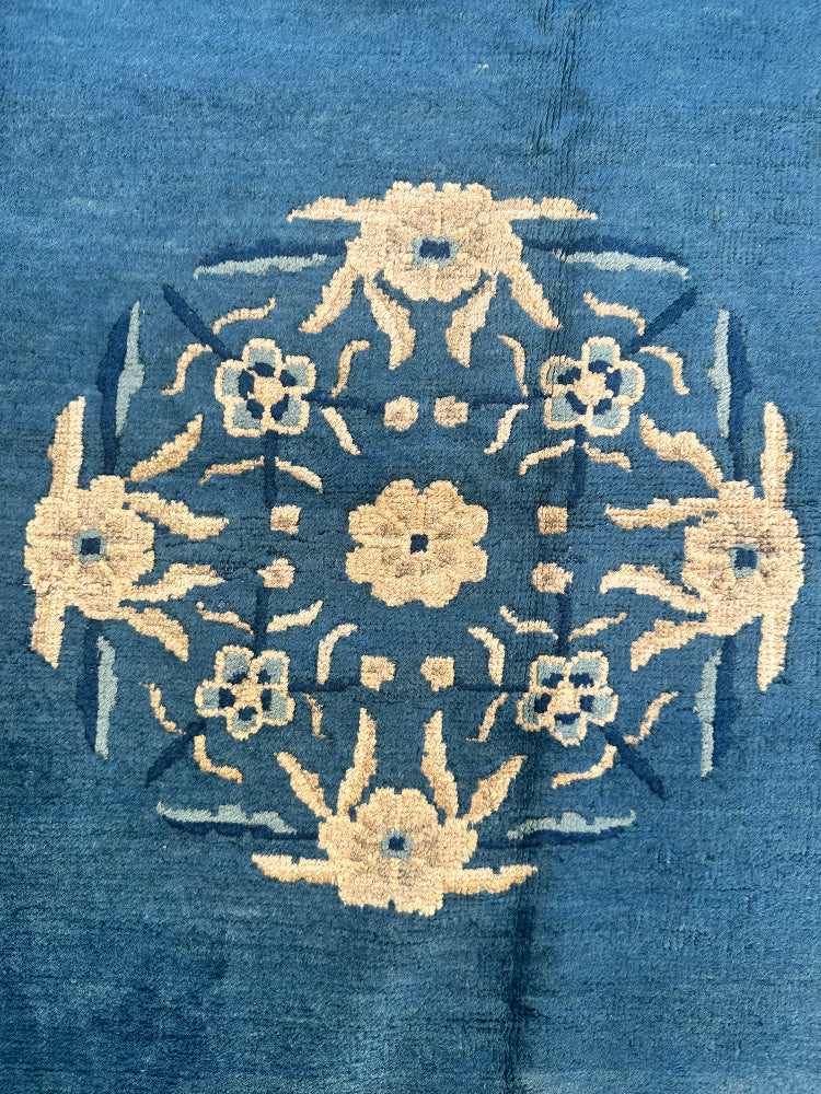 11'x12' Antique Peking Rug | Blue Chinese Rug